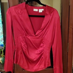 Spiegel Red silk top Size 6